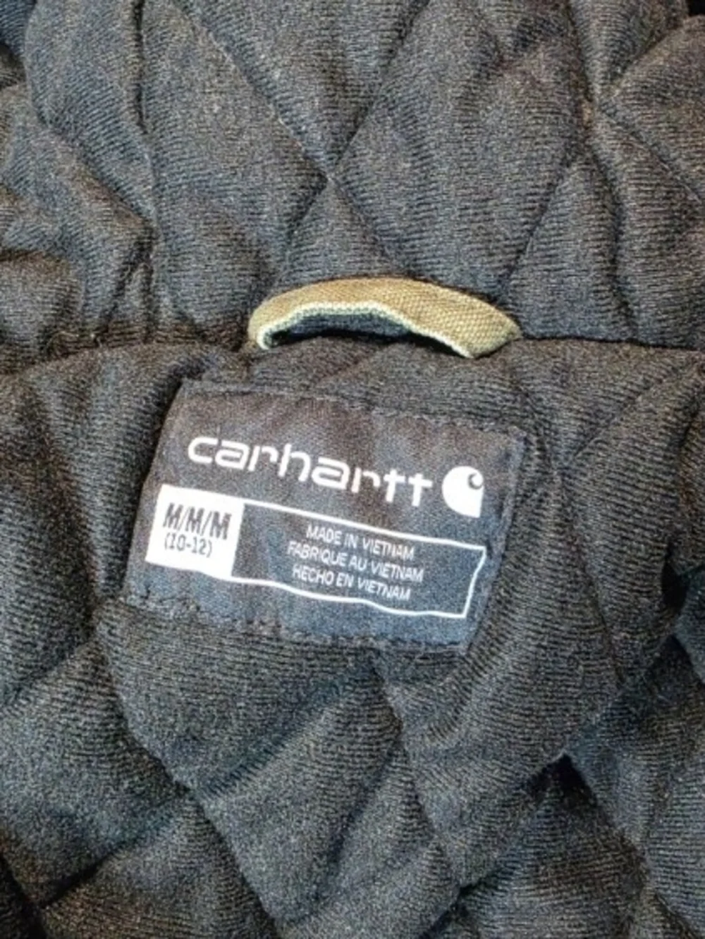 Carhartt Flannel Quilt Lined Active Jacket Youth Medium 10-12 Green OJ8545-B